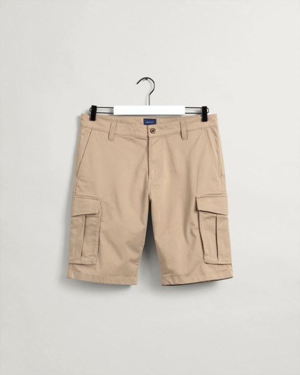 Gant Relaxed Fit Twill Cargo Men's Shorts Dark Khaki | nvKp3bDbQ8U