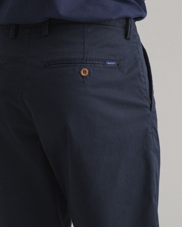 Gant Relaxed Fit Twill Men's Shorts Dark Blue | EZWCL64DEKJ