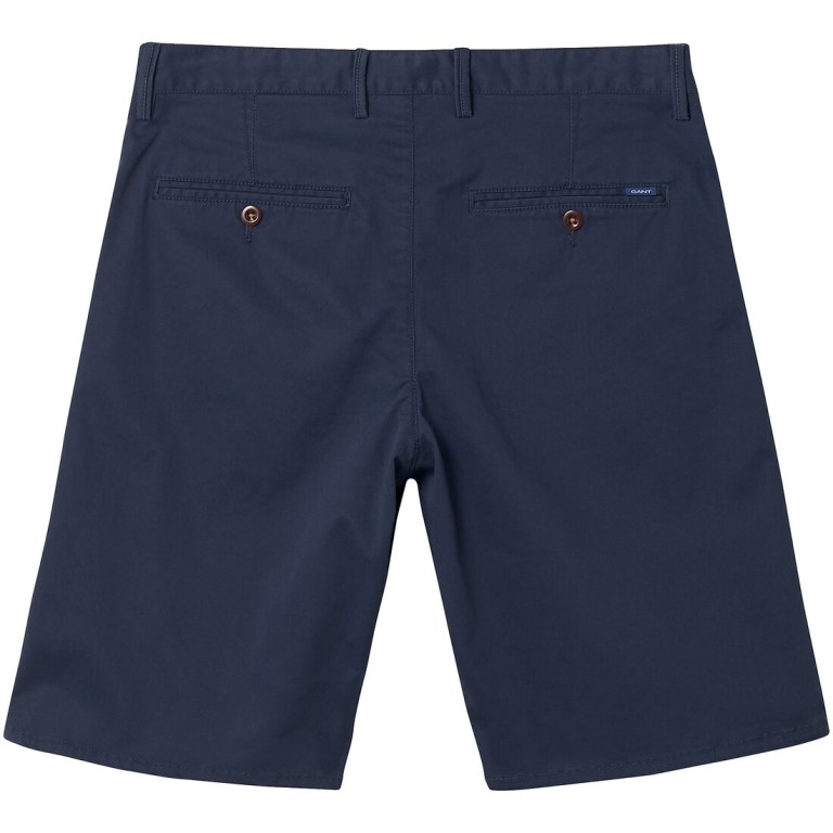 Gant Relaxed Fit Twill Men's Shorts Dark Blue | EZWCL64DEKJ