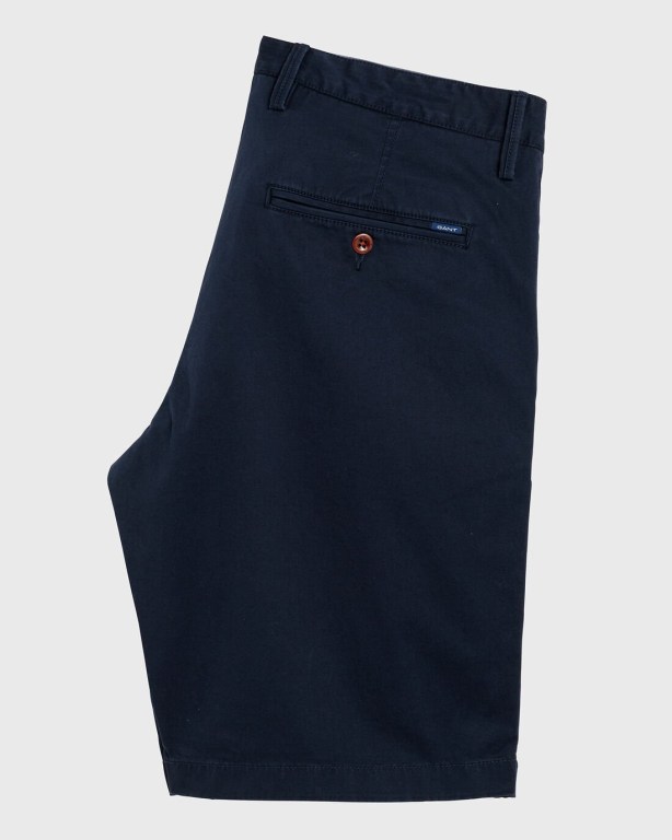 Gant Relaxed Fit Twill Men's Shorts Dark Blue | EZWCL64DEKJ