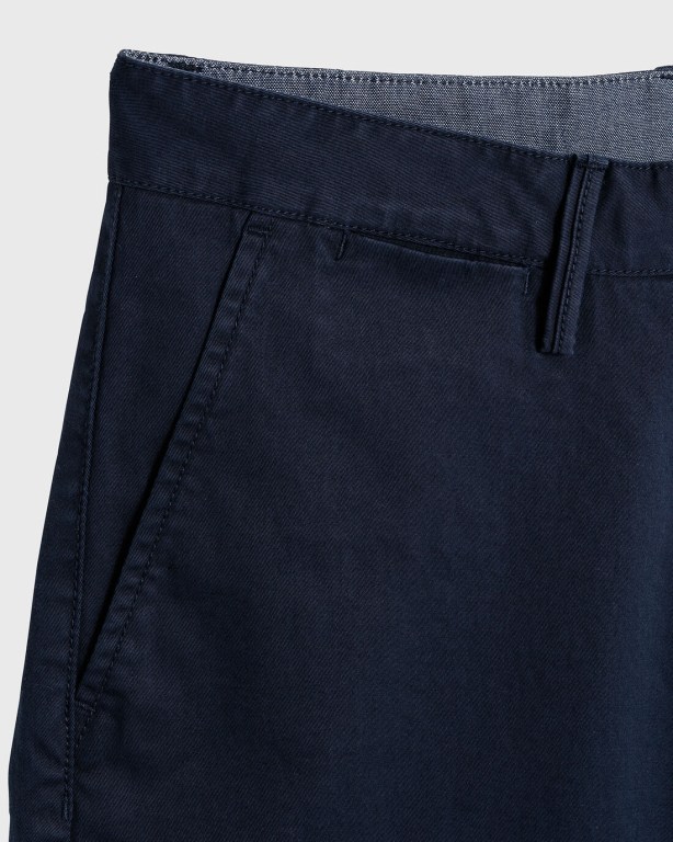 Gant Relaxed Fit Twill Men's Shorts Dark Blue | EZWCL64DEKJ