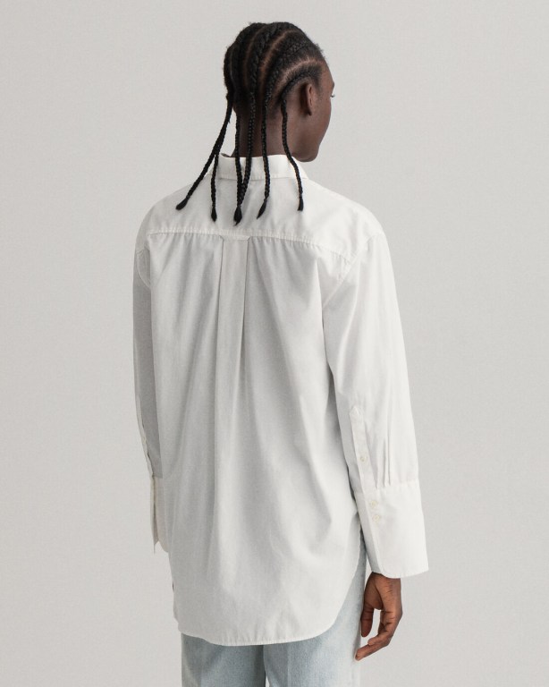 Gant Relaxed Fit Wide Cuff Women's Shirts White | aA1Ea8vNOWo