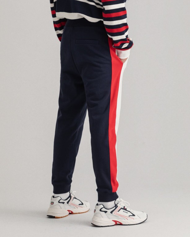 Gant Retro Logo Men's Sweatpants Blue | PIAUcNKqeX7