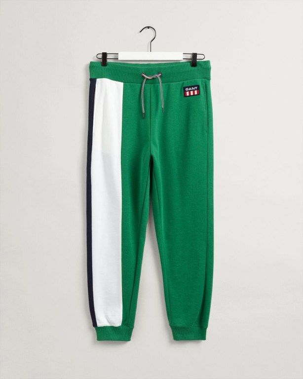 Gant Retro Logo Men's Sweatpants Green | Jz95tiEVCzN