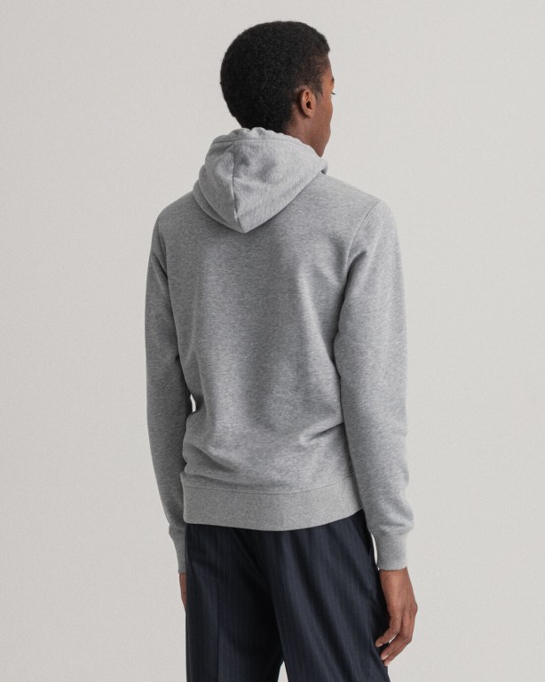 Gant Retro Shield Men's Hoodies Grey | qSDsmug0VWx