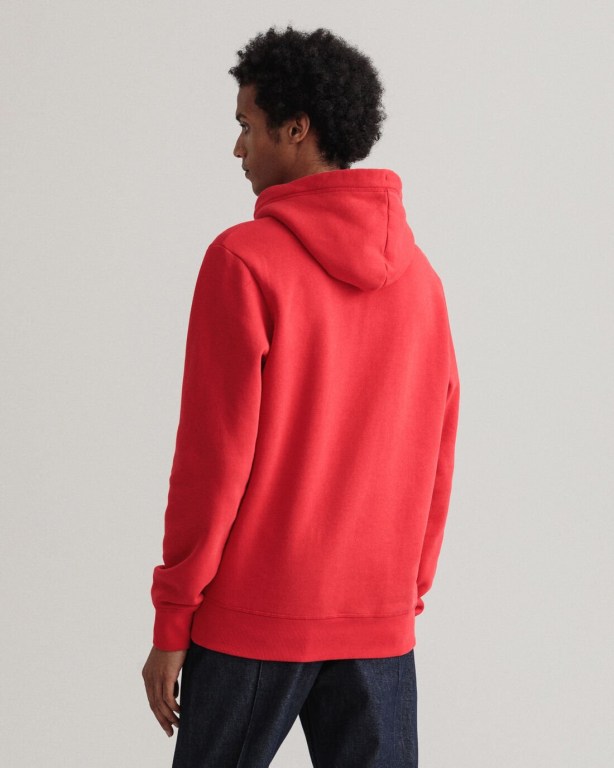 Gant Retro Shield Men's Hoodies Light Red | Y5Ff1ebiLee