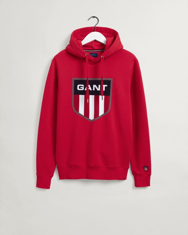 Gant Retro Shield Men's Hoodies Light Red | Y5Ff1ebiLee