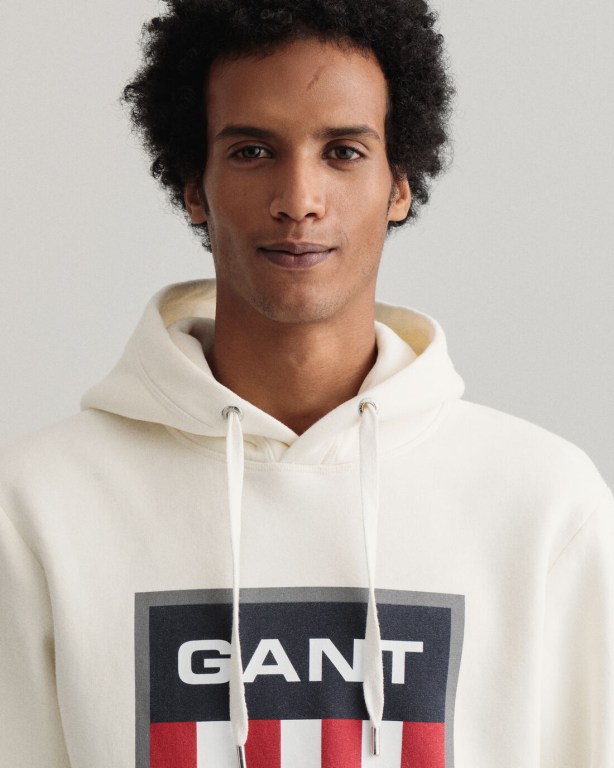 Gant Retro Shield Men's Hoodies White | ePh0FW3vGcd