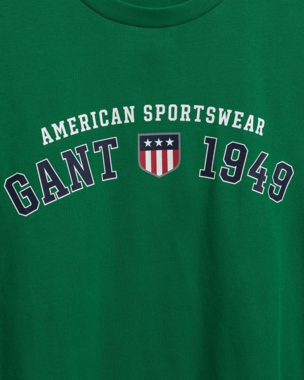 Gant Retro Shield Men's T-shirts Green | YDIUUFb06Fw