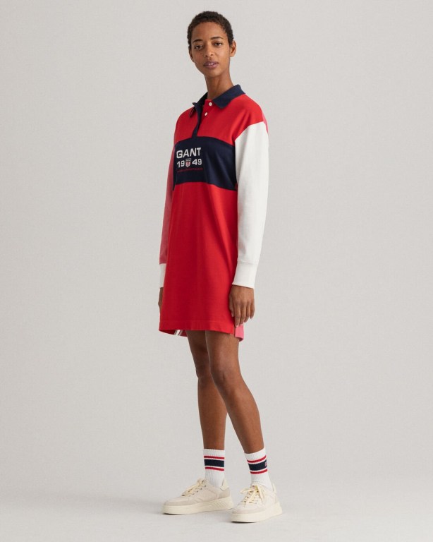 Gant Retro Shield Rugger Women's Dresses Light Red | EyZQmNavk1m