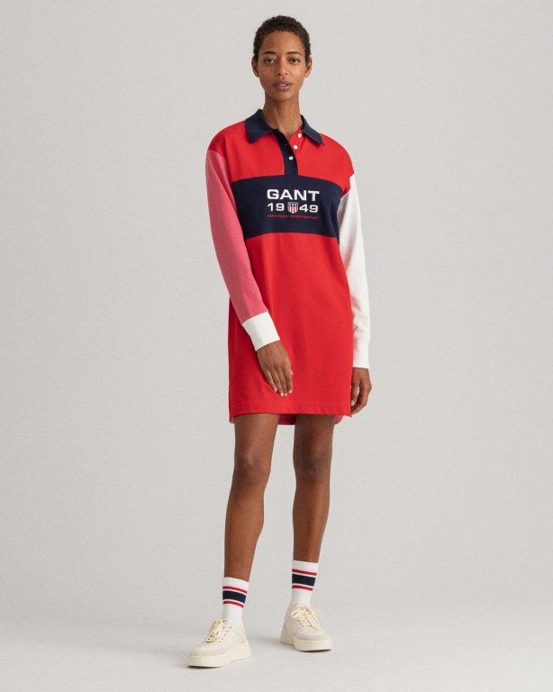 Gant Retro Shield Rugger Women's Dresses Light Red | EyZQmNavk1m