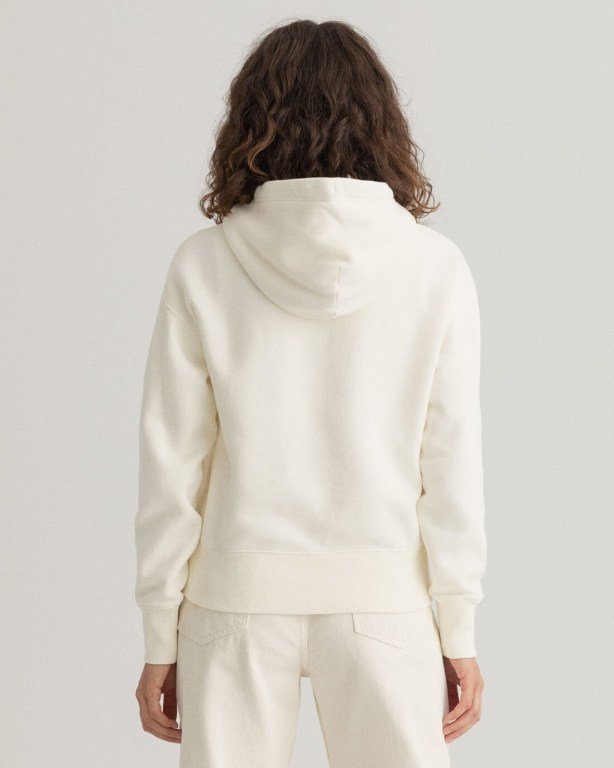 Gant Retro Shield Women's Hoodies White | zjvixwQu5Ag