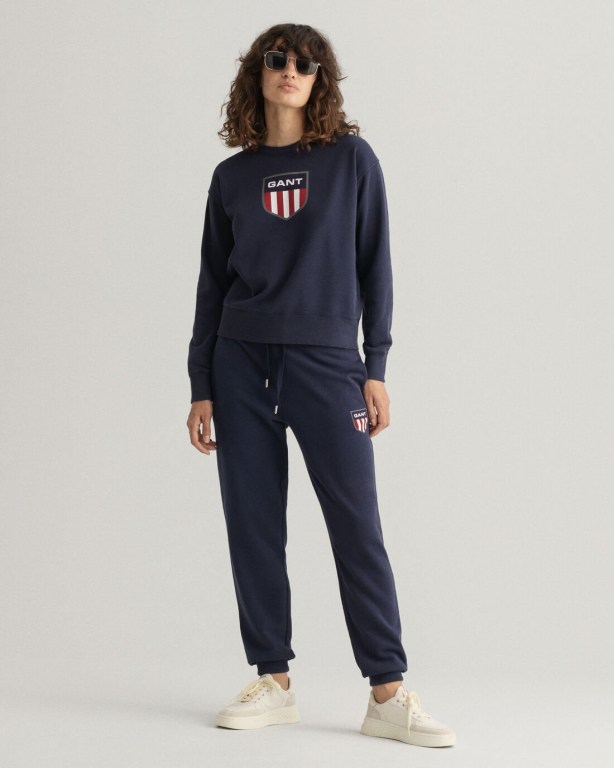 Gant Retro Shield Women's Sweatpants Blue | PHdqZHQuT5c