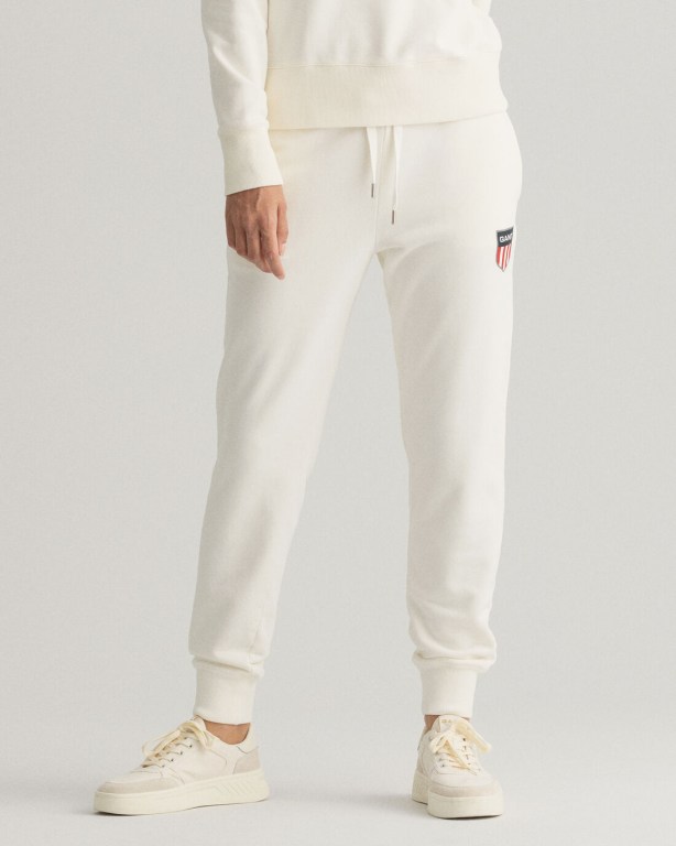 Gant Retro Shield Women's Sweatpants White | nLNgvOanSEL