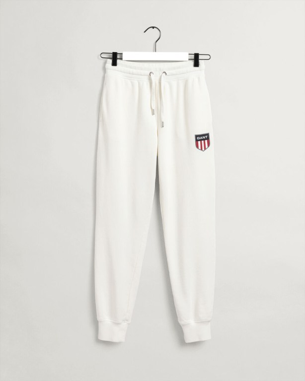 Gant Retro Shield Women's Sweatpants White | nLNgvOanSEL