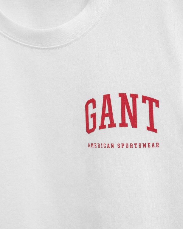 Gant Retro Shield Women's T-shirts White | ewr7pEkQOJP