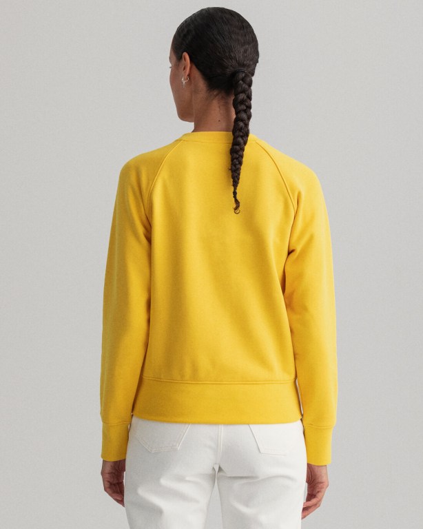 Gant Rope Icon Crew Neck Women's Sweatshirts Yellow | 3joof0PklhG