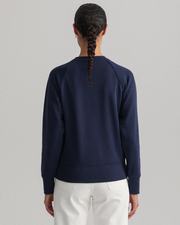 Gant Rope Icon Crew Neck Women's Sweatshirts Blue | Jz0t17yYTt1