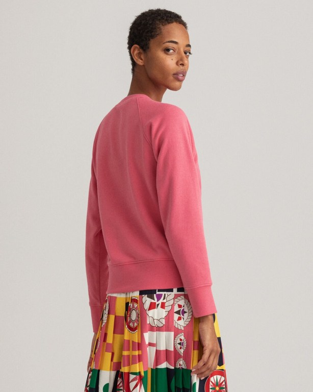 Gant Rope Icon Crew Neck Women's Sweatshirts Rose | x2AytgPlLwv