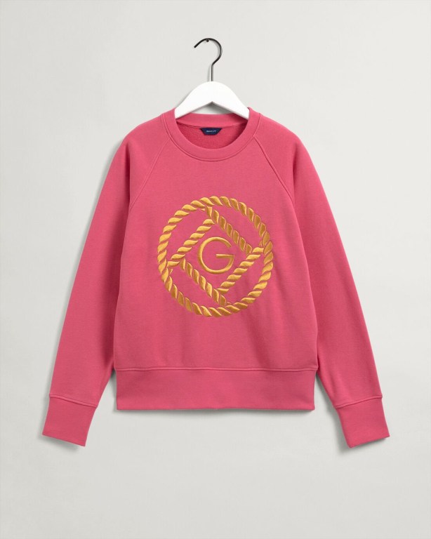 Gant Rope Icon Crew Neck Women's Sweatshirts Rose | x2AytgPlLwv