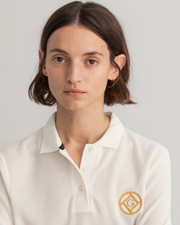 Gant Rope Icon Piqué Women's Polos White | MuLC4MqZvML