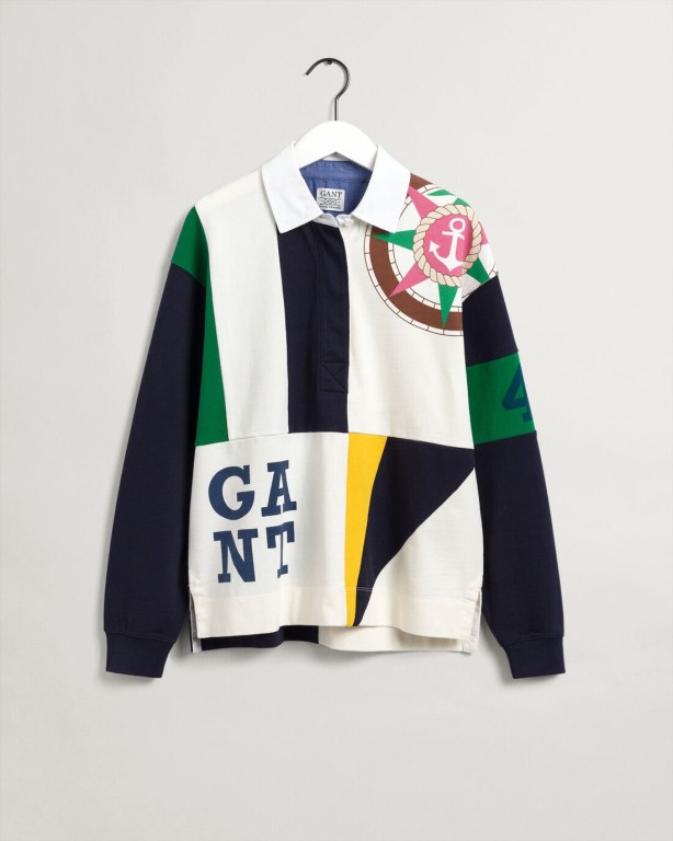 Gant Rough Weather Heavy Women's Rugby Shirts Cream | fGGyuqITHXc