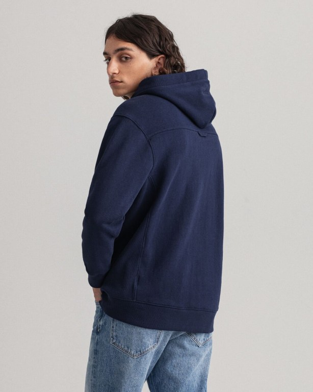 Gant Rough Weather Men's Hoodies Blue | EPxl4KbH7k8