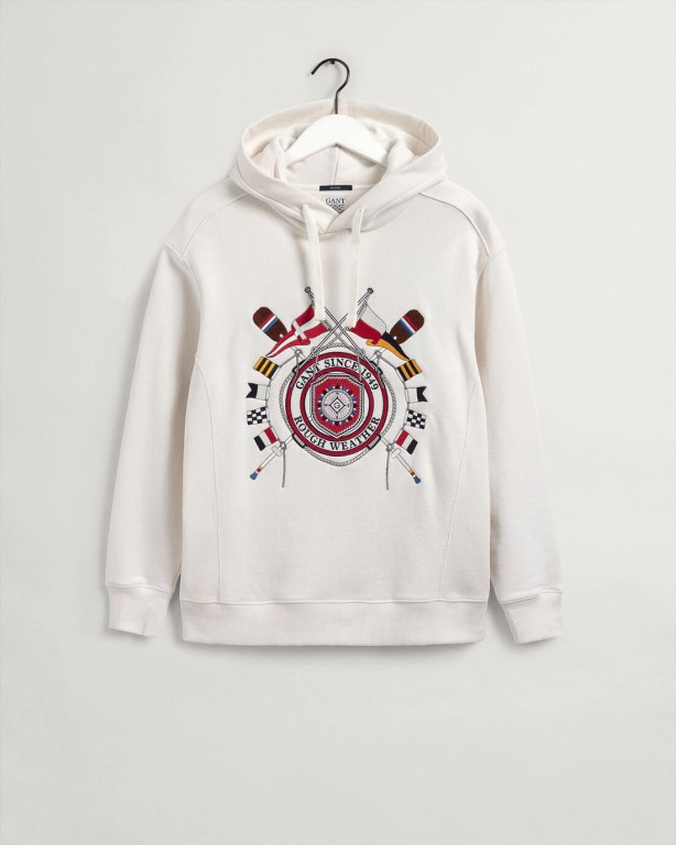 Gant Rough Weather Men's Hoodies White | Tmq5dLOaYZB