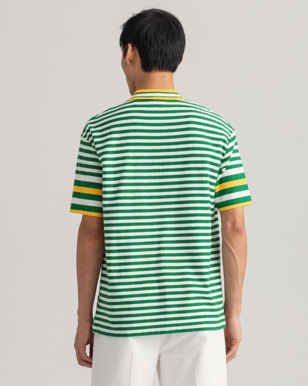 Gant Rough Weather Piqué Men's Polo Shirts Green | KqEHyOrw3IF