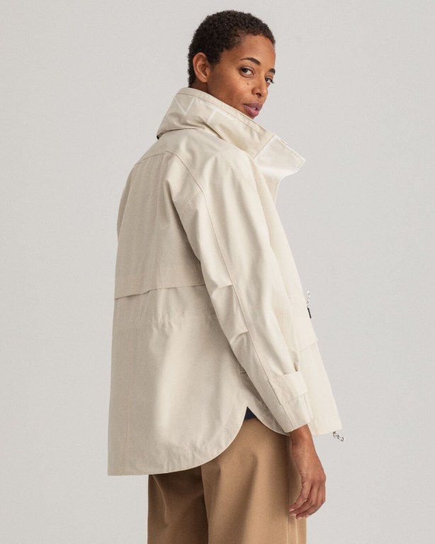 Gant Rough Weather Racer Women's Jackets Beige | 5ZXQ7EA3fRF