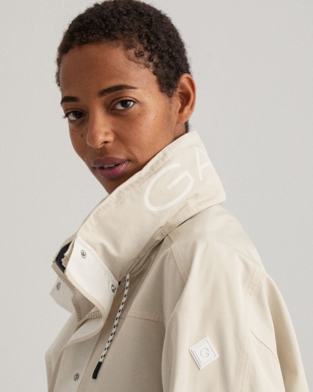 Gant Rough Weather Racer Women's Jackets Beige | 5ZXQ7EA3fRF