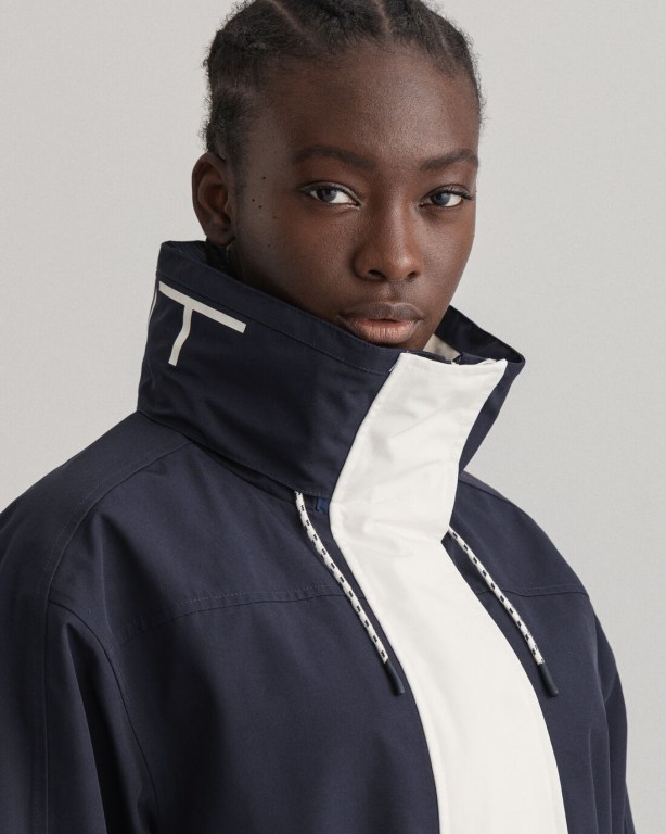 Gant Rough Weather Racer Women's Jackets Blue | CmI10QTBqW8