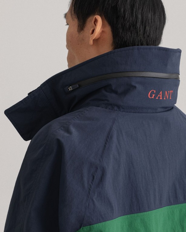 Gant Rough Weather Racing Jacket Men's Raincoats Dark Blue | RYsOs3j98rn