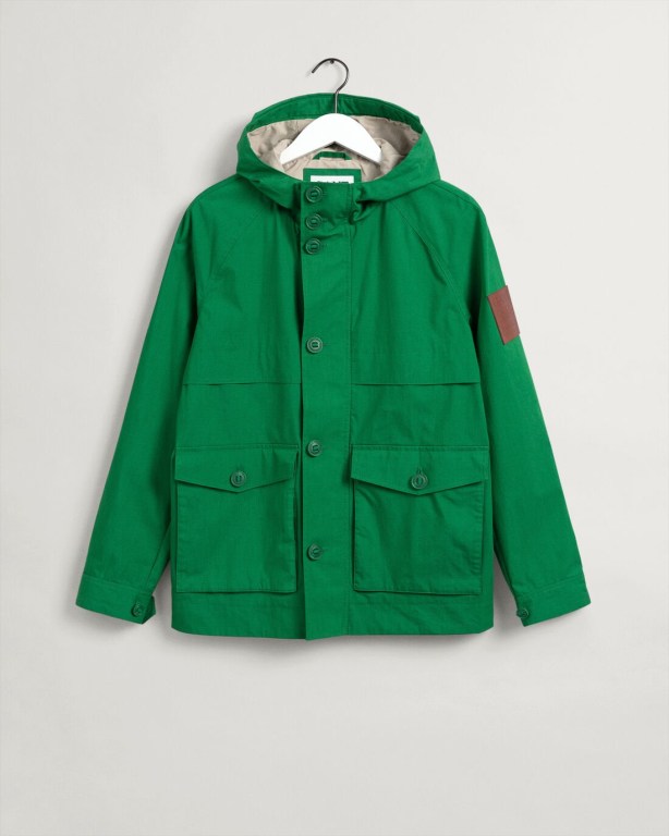 Gant Rough Weather Short Parka Men's Raincoats Green | 5zdE6cUt4Jl