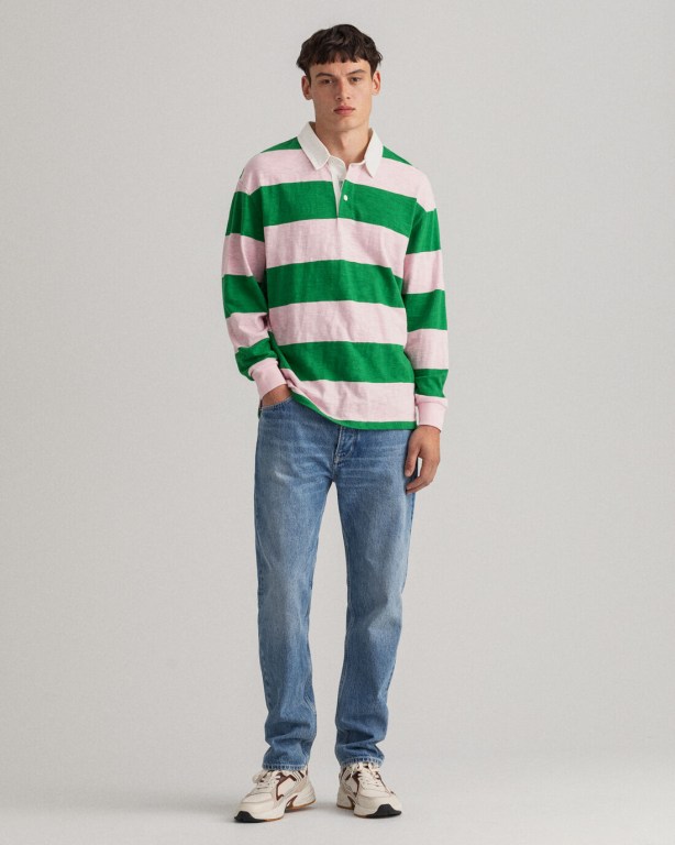 Gant Rowing Heavy Men's Rugby Shirts Green | K16VviSKgpc