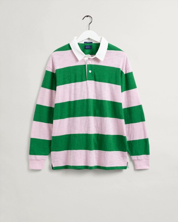 Gant Rowing Heavy Men's Rugby Shirts Green | K16VviSKgpc