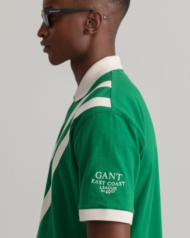 Gant Rowing Jersey Men's Polo Shirts Green | qu4WFazeUwd