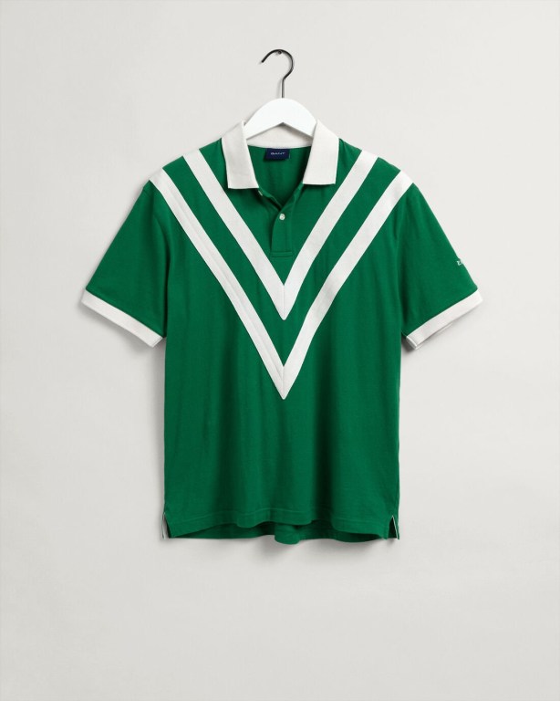 Gant Rowing Jersey Men's Polo Shirts Green | qu4WFazeUwd