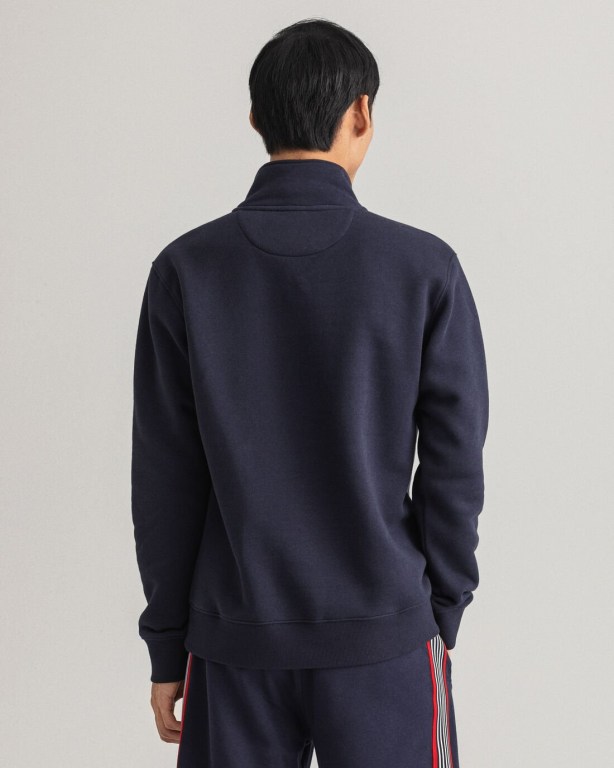 Gant Sailing Men's Half Zip Sweatshirts Blue | uwTFwveEE6m