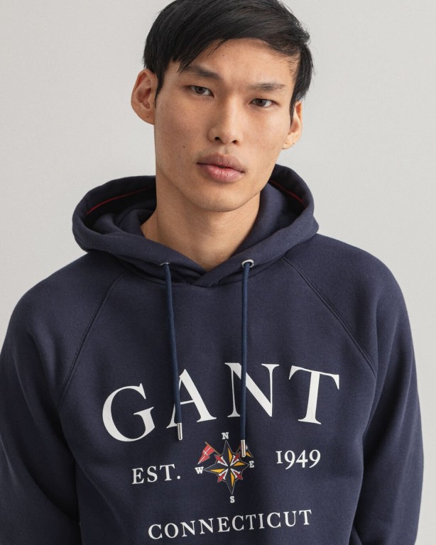 Gant Sailing Men's Hoodies Blue | cr8T6wP4Det