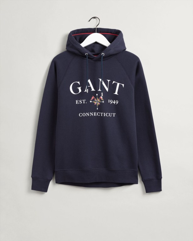 Gant Sailing Men's Hoodies Blue | cr8T6wP4Det