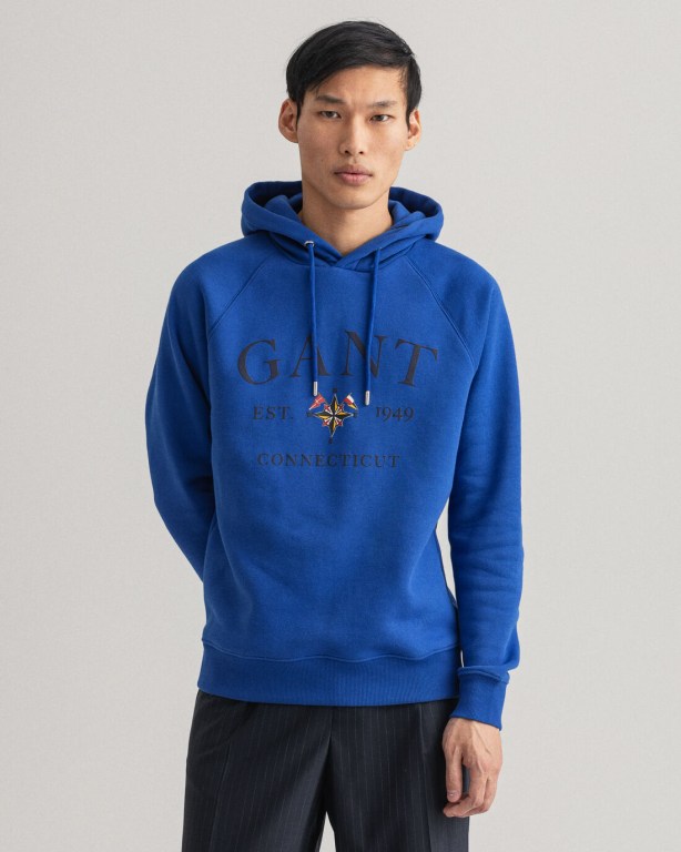 Gant Sailing Men's Hoodies Blue | wUReI9pi847