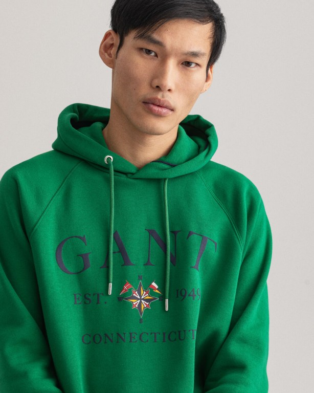 Gant Sailing Men's Hoodies Green | iM86XQuGi8v