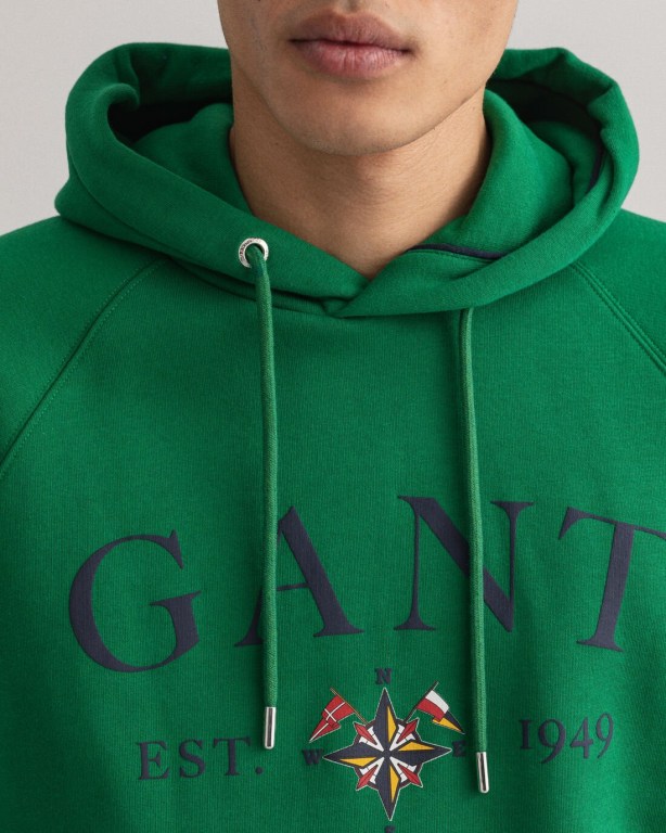 Gant Sailing Men's Hoodies Green | iM86XQuGi8v