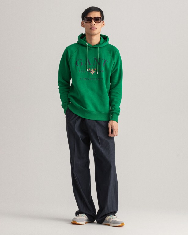 Gant Sailing Men's Hoodies Green | iM86XQuGi8v