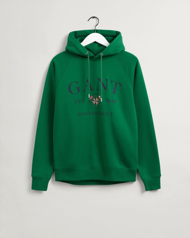 Gant Sailing Men's Hoodies Green | iM86XQuGi8v