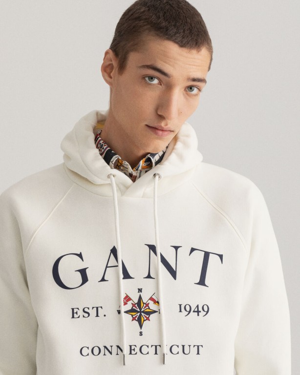 Gant Sailing Men's Hoodies White | iZYNzWOefLN