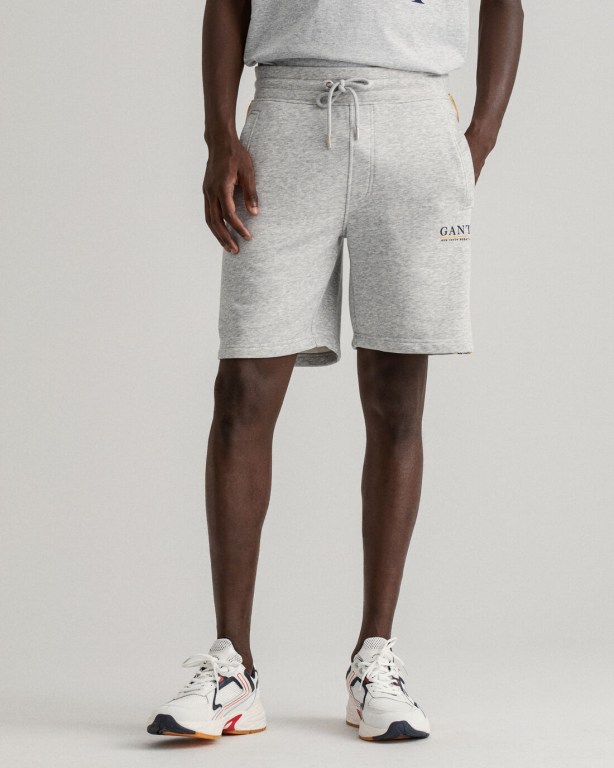 Gant Sailing Sweat Men's Shorts Light Grey | r2kkXAF2x2q