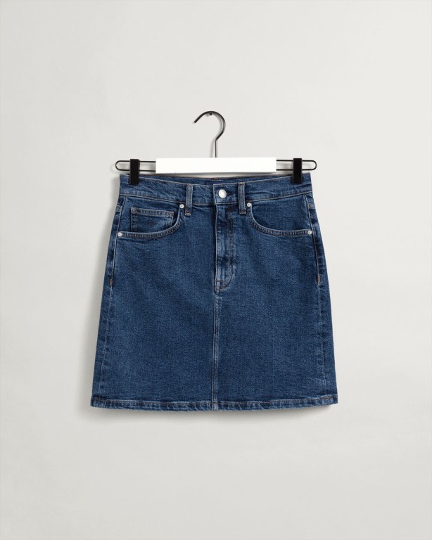 Gant Short Denim Skirt Women's Shorts Blue | qQeB81UDvnn