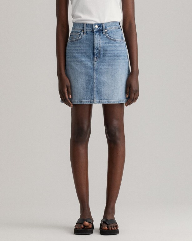 Gant Short Denim Skirt Women's Shorts Light Blue | zAtXriDyYx4